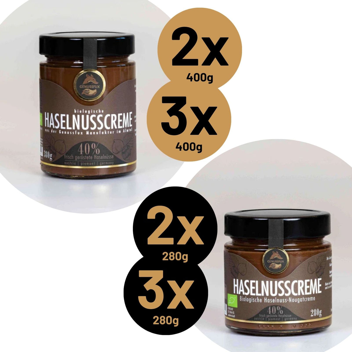 Bio-Haselnusscreme Duo/Trio