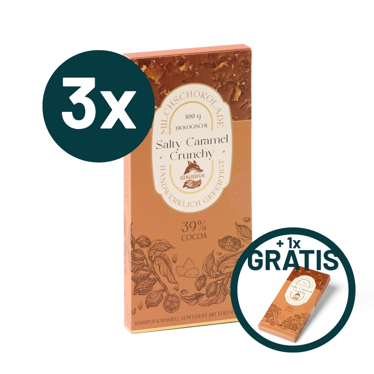 3+1 Salty Caramel Crunchy Schokolade
